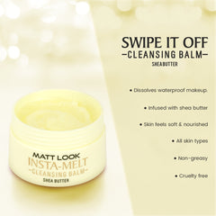 Mattlook Insta-Melt Cleansing Balm - Shea Butter, Makeup Remover Balm, 40gm