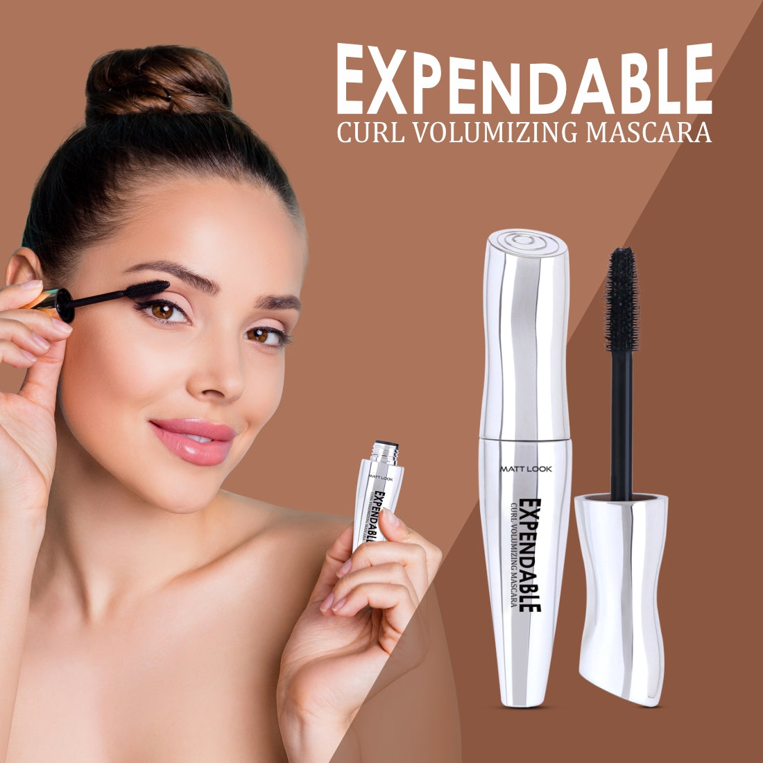Mattlook Expendable Curl Volumizing Mascara, Instant 3X Volume, Clump- Free lashes, Water Proof, Lifts lashes effortlessly