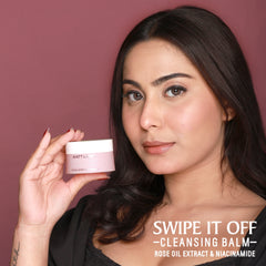 Mattlook Swipe IT off Cleansing Blam - Rose Oil Extract & Niacinamide, Makeup Remover Balm, 40gm