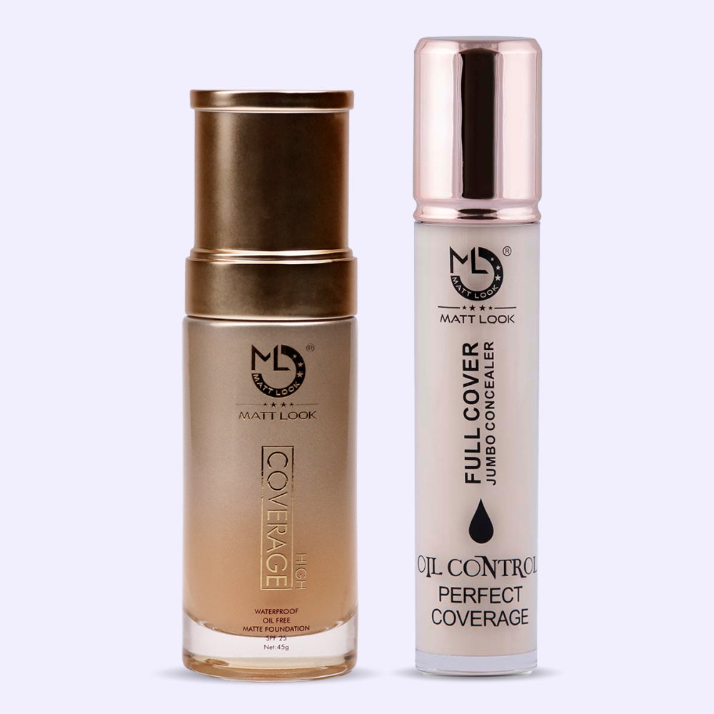 Mattlook High Coverage Foundation & Full Coverage Jumbo Concealer