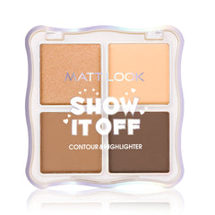 Mattlook Shot It Off Contour & Highlighter Makeup Palette, Ultimate Sculpted Look, Richly Pigmented Colors, Buildable & Blendable Formula, Silky & Smoth Powder