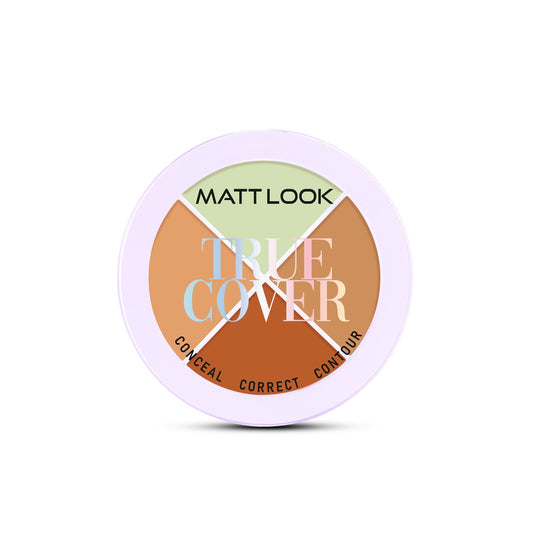 Mattlook True Cover Conceal, Correct & Contour Palette, Evens out Imperfections, Ultra- smooth finish, Long lasting texture, Conceal correct and contour in one product