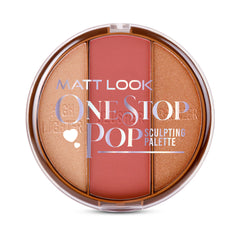 Mattlook One Stop Pop Sculpting Palette, Enriched with E, Silky Smooth Texture, Easy to Build & Blend, Light Weight on Your Skin