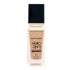 Mattlook Hello Skin Velvet Glow Foundation, Infused with Niacinamide, SPF-15