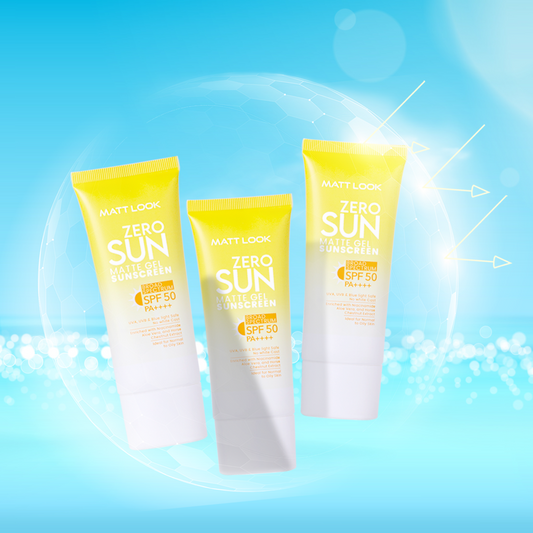 MATT LOOK Zero SUN Matte Gel SPF 50 PA++ Sunscreen (UVA/UVB/Blue Light Safe) with Niacinamide, Aloe & Horse-Chestnut for Normal to Oily Skin - 50Gms (Pack 3)
