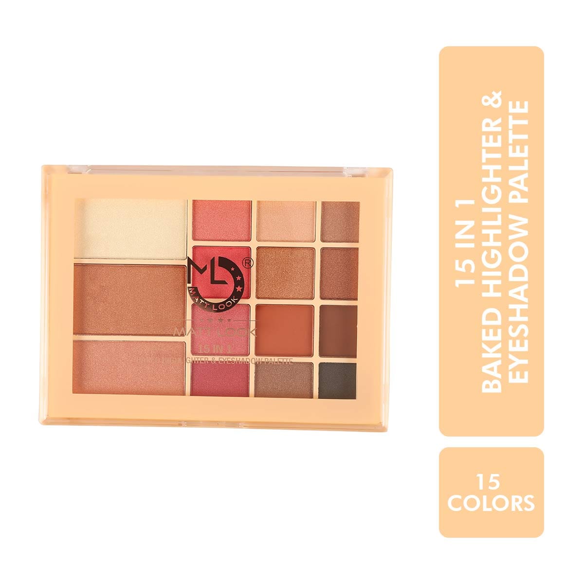 Matt look 15 in 1 Baked Highlighter & Eyeshadow Palette, Face Makeup palette